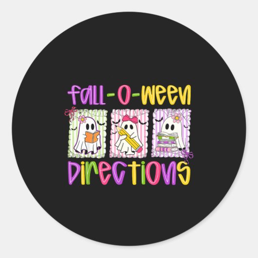 Are You Fall-o-ween Directions Funny Teacher Hallo ラウンドシール (正面)