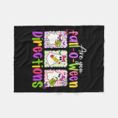 Are You Fall-o-ween Directions Soky Cute Ghost Tea フリースブランケット (正面(横))