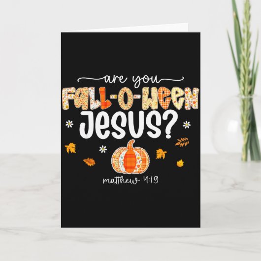 Are You Fall-o-ween Jesus Christian Halloween Pump カード (正面)