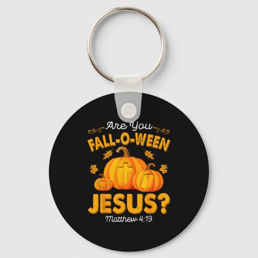 Are You Fall-o-ween Jesus Christian Pumpkin Hallow キーホルダー (正面)