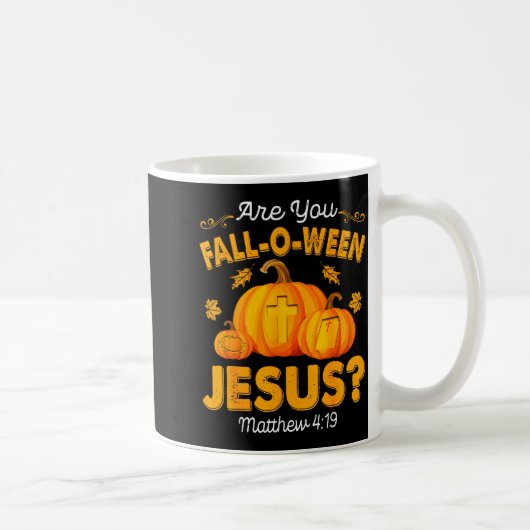 Are You Fall-o-ween Jesus Christian Pumpkin Hallow コーヒーマグカップ (右)