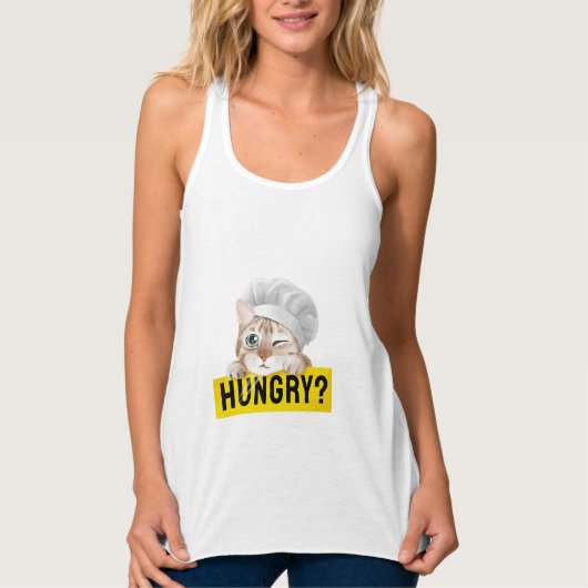 are you hungry cat lovers design  タンクトップ (正面)