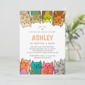 Are You Kitten Me Right Meow Cats Baby Shower 招待状 (スタンド正面)