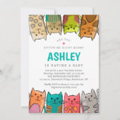Are You Kitten Me Right Meow Cats Baby Shower 招待状 (正面)