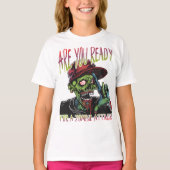 Are You Ready | Funny Kids Zombie Attack Shirt Tシャツ (正面)