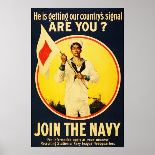 Are You Ready? JOIN THE NAVY! US War Recruitment ポスター (正面)