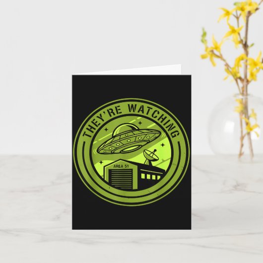 Area 51 They're Watching Alien Believer Batch Ufo  カード (黄色い花)