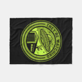 Area 51 They're Watching Alien Believer Batch Ufo フリースブランケット (正面(横))