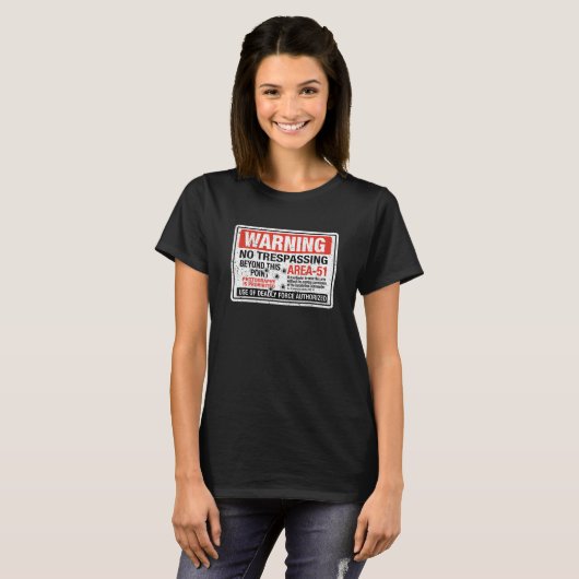 Area 51 Warning Sign Extraterrestrial Highway Neva Tシャツ (正面フル)
