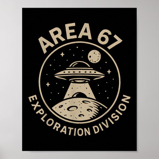 Area 67 Exploration Division Funny 67 Meme Ufo Des ポスター (正面)