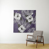 Areca palm and Hibiscus sketch by hand drawing. Pl タペストリー (インサイチュ(横))