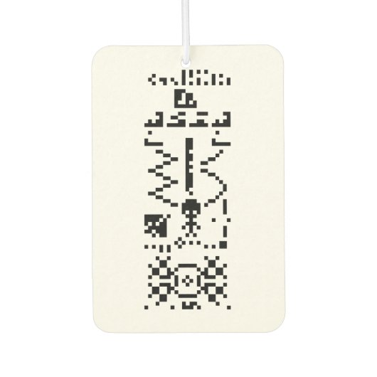 Areciboバイナリメッセージの返信 カーエアーフレッシュナー (正面)