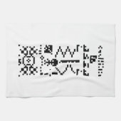 Areciboバイナリメッセージの返信 キッチンタオル (横)