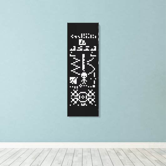 Areciboバイナリメッセージの返信 キャンバスプリント (インサイチュ (ウッドフロア))