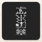 Areciboバイナリメッセージの返信 スクエアペーパーコースター (正面)