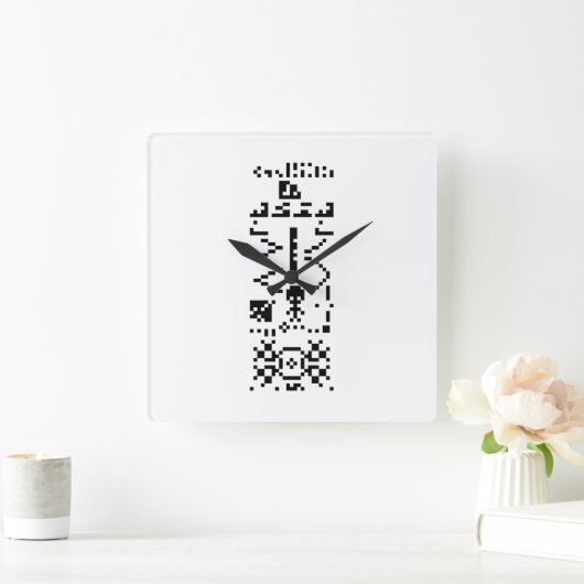 Areciboバイナリメッセージの返信 スクエア壁時計 (ホーム)