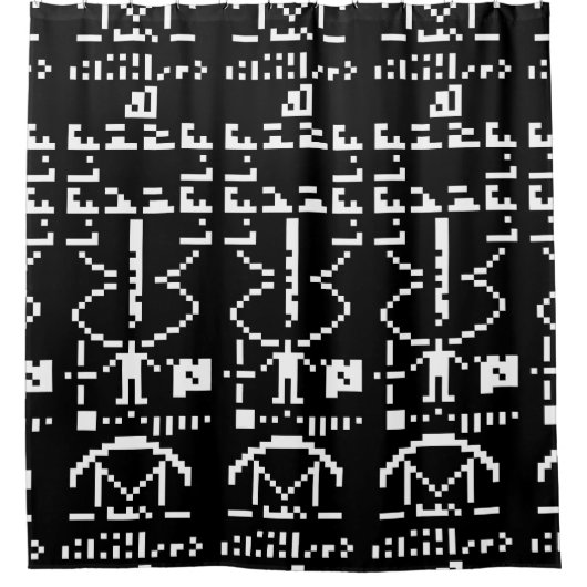 Areciboバイナリメッセージ1974 シャワーカーテン (正面)