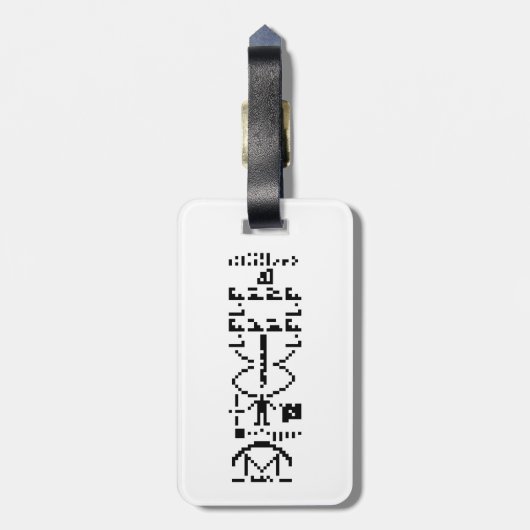 Areciboバイナリメッセージ1974 ラゲッジタグ (裏面縦)