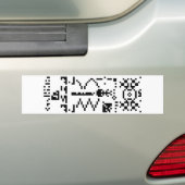 Arecibo二進メッセージの応答 バンパーステッカー (車上)