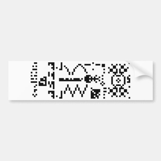 Arecibo二進メッセージの応答 バンパーステッカー (正面)