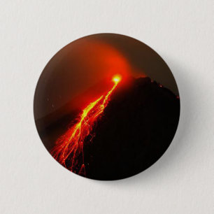 ARENALの火山、コスタリカ 缶バッジ