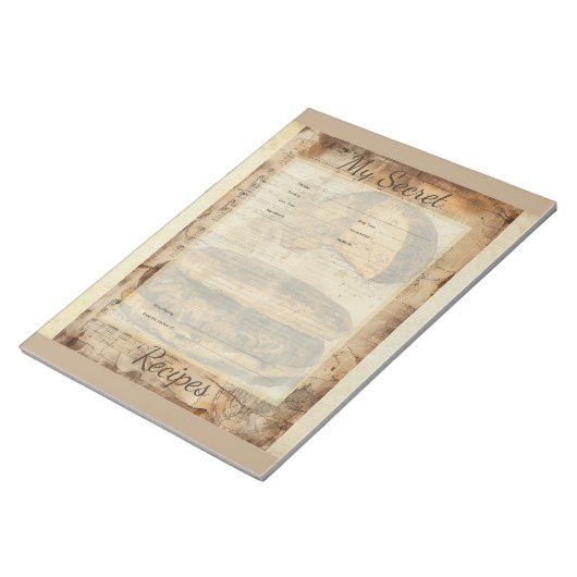 Arepa Bread Ephemera Collage Art ノートパッド (アングル)