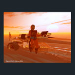 ARES CYBORG,DESERT HYPERION,SCIENCE FICTIONサイエンスフィ ポスター<br><div class="desc">金属反射、芸術的カラフル、明るいSF画像を持つ砂漠の環境でアレスcyborgとTrilomobile。 3DムービーHyperionのアニメーションフレーム。Baldesign3d (c)</div>