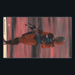 ARES CYBORG Red Sunset Science Fiction, Sci-Fi 長方形シール<br><div class="desc">3D Movie Hyperion Worldからのキャラクター。ARES :Cyborg from Hyperion (アニメーション・フレーム)。Baldesign3d (c)</div>