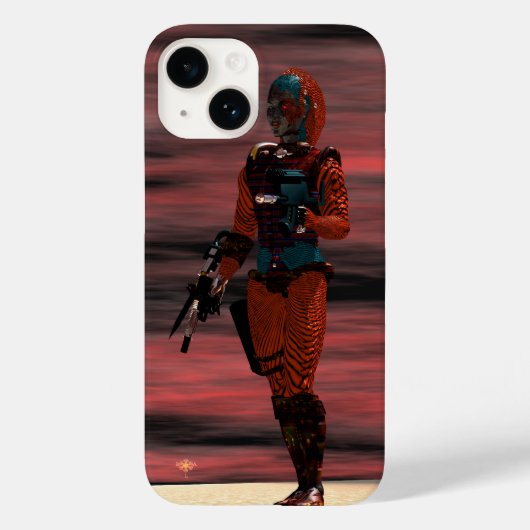 ARES CYBORG, RED SUNSET Science Fiction, Sci-Fi Case-Mate iPhoneケース (裏面)