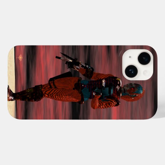 ARES CYBORG, RED SUNSET Science Fiction, Sci-Fi Case-Mate iPhoneケース (裏面 (横))
