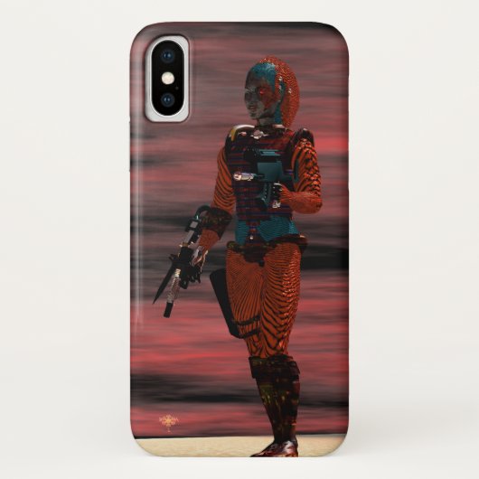 ARES CYBORG, RED SUNSET Science Fiction, Sci-Fi Case-Mate iPhoneケース (裏面)