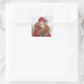 Aret decorレトロヴィンテージクリスマスレディーステッカー スクエアシール (バッグ)