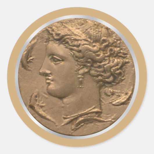 Arethusa Tetradrachmステッカー ラウンドシール (正面)