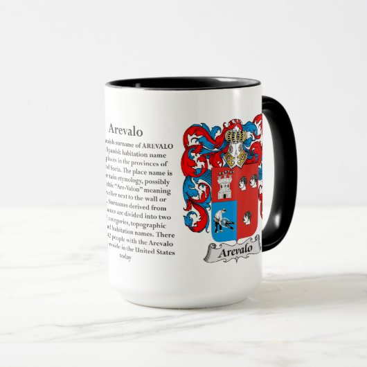 Arevalo家族の紋章付き外衣 マグカップ (正面右)