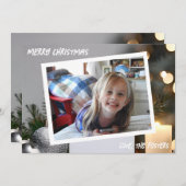 Argent et Or Arbre de Noël Photo Vacances シーズンカード (正面/裏面)