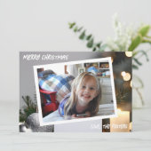 Argent et Or Arbre de Noël Photo Vacances シーズンカード (スタンド正面)