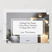 Argent et Or Arbre de Noël Photo Vacances シーズンカード (裏面)