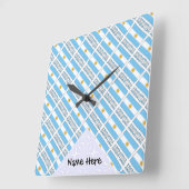 Argentina and Argentine Flag Tiled with Your Name  スクエア壁時計 (傾斜)