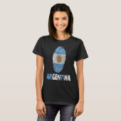 ARGENTINA Finger Print Flag  I Love Argentina Trav Tシャツ (正面フル)