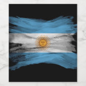 Argentina flag brush stroke, national flag ワインラベル (シングルラベル)