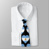Argentina Flag Colors Heart Pattern Neck Tie ネクタイ (タイ)