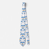 Argentina Flag Colors Heart Pattern Neck Tie ネクタイ (正面)