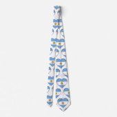 Argentina Flag Colors Heart Pattern Neck Tie ネクタイ (裏面)