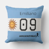 Argentina Flag Personalized Soccer Fan クッション (正面)