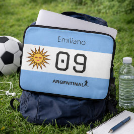 Argentina Flag Personalized Soccer Fan Gear ラップトップスリーブ