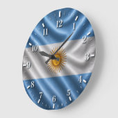 Argentina Flag Watch 2026 ラージ壁時計 (傾斜)