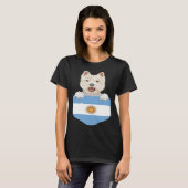 Argentina Flag West Highland White Terrier Dog In  Tシャツ (正面フル)
