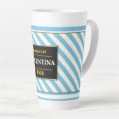 Argentina Football Fan Flag Colors Stripe Pattern  カフェラテマグ (右アングル)
