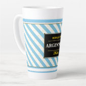 Argentina Football Fan Flag Colors Stripe Pattern  カフェラテマグ (左アングル)