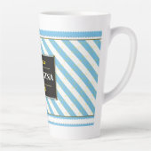 Argentina Football Fan Flag Colors Stripe Pattern  カフェラテマグ (右)